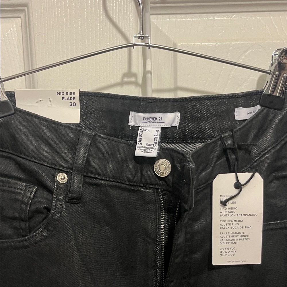 Forever 21 Black Mid Rise Flare Jeans